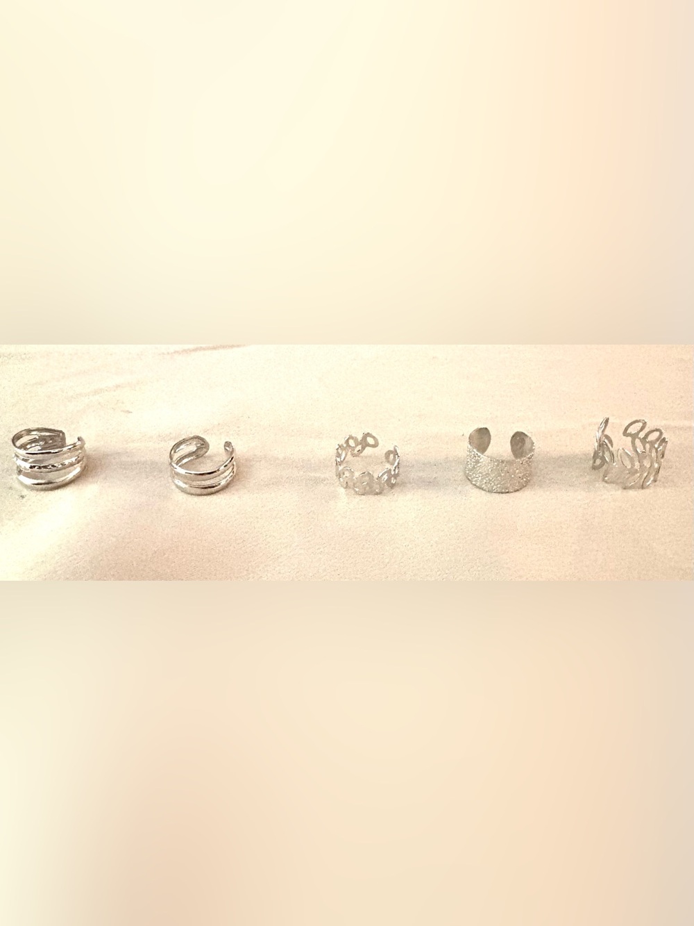 Silver Tone Adjustable Ear Cuff Set - 5 Pack NWT.